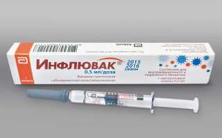 Противогриппозная вакцина Инфлювак